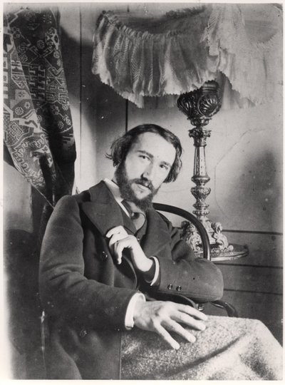 Portrait of Andre Gide (1869-1951) in his apartment in Paris, 1894 by French Photographer